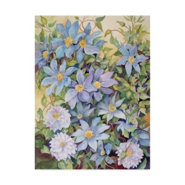 Joanne Porter 'Blue Clematis' Canvas Art, 14x19, Trademark Fine Art, Mfr#: ALI30566-C1419GG